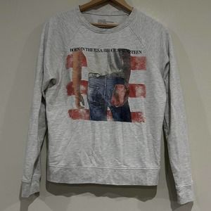 Gray Bruce Springsteen Graphic Sweatshirt